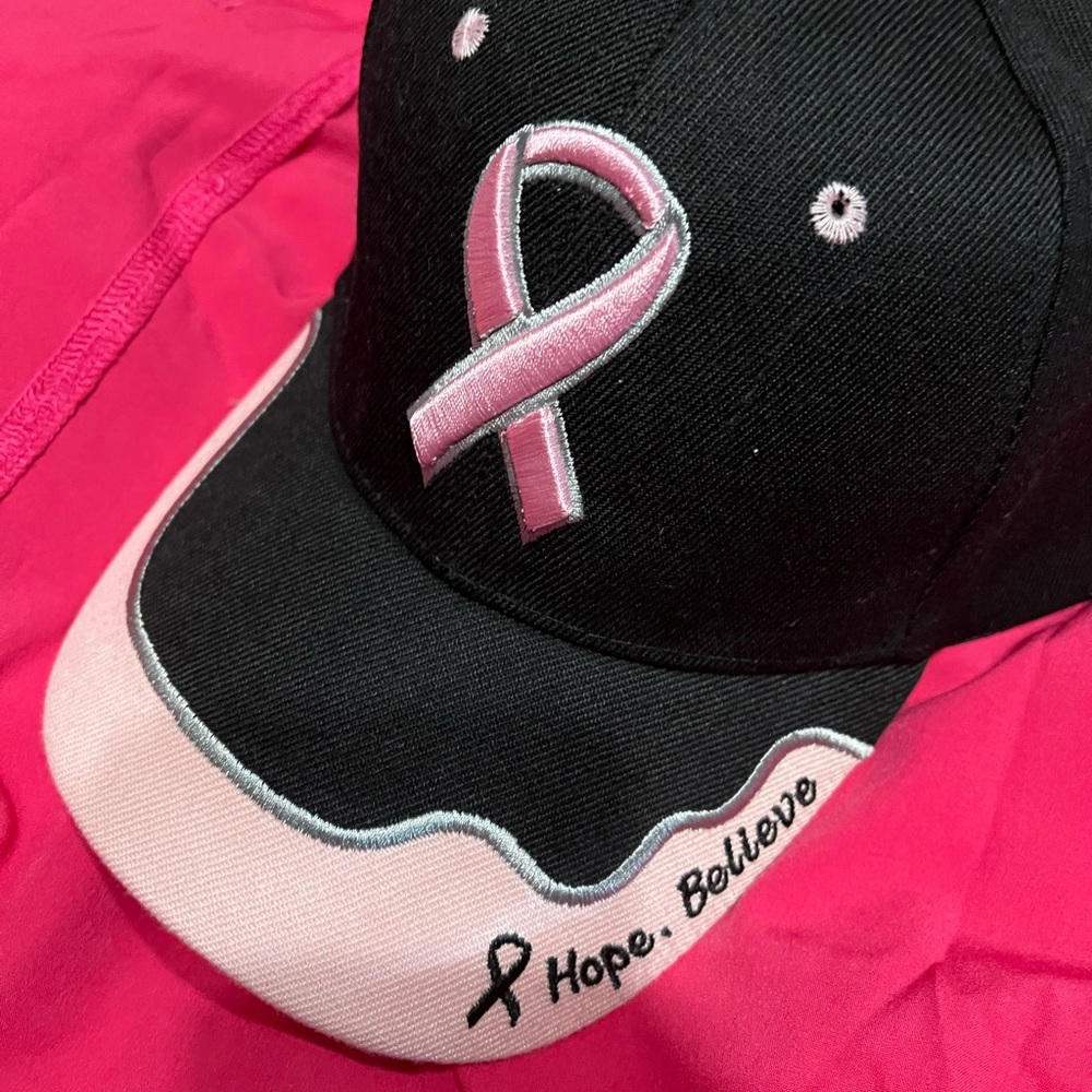 Unisex Breast Cancer Hats (New) With Velcro adjustable in back